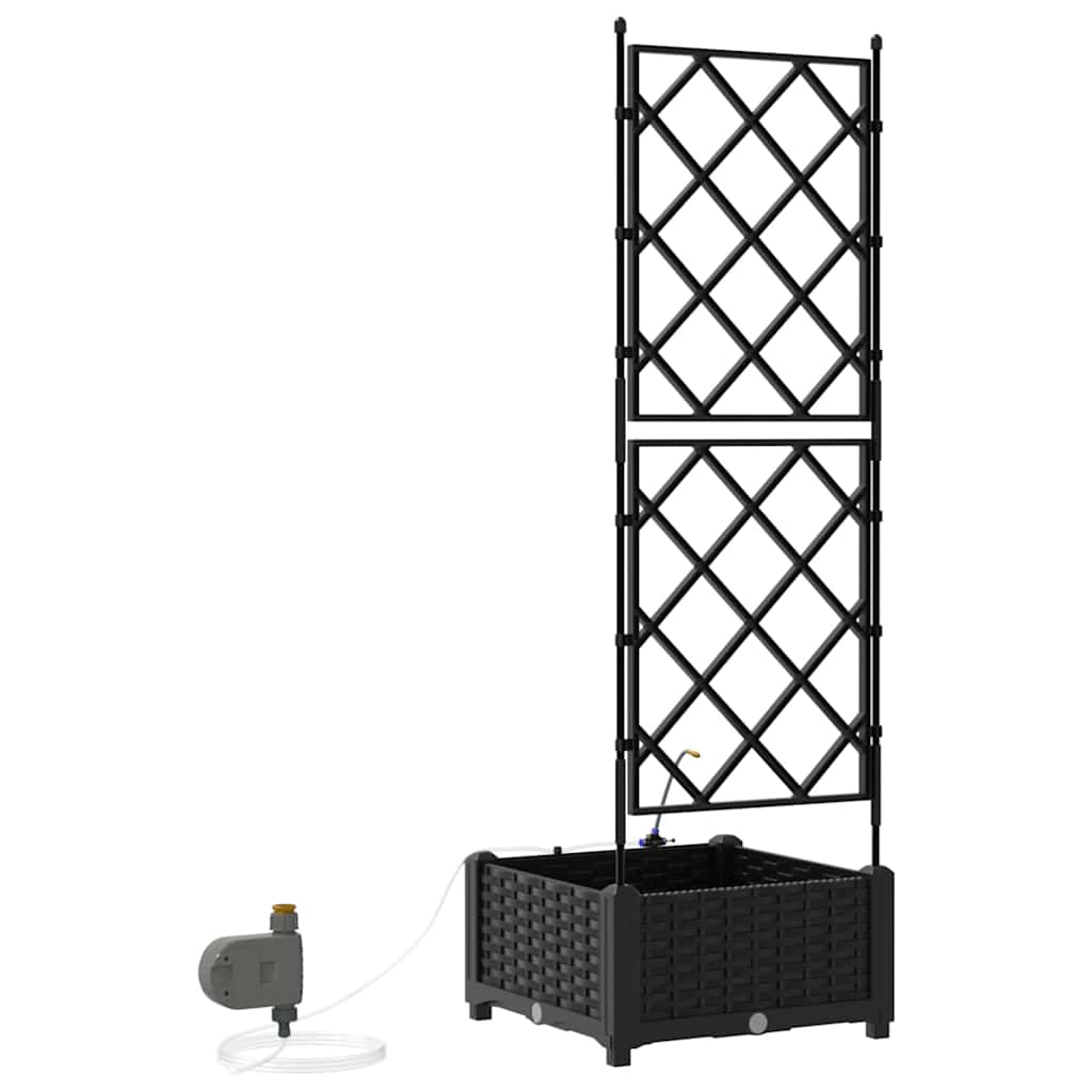 Garden Planter Black 40 x 40 x 126 cm PP