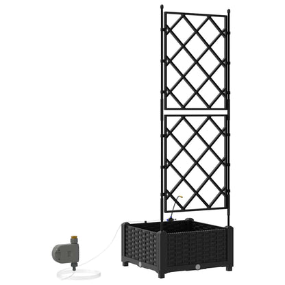 Garden Planter Black 40 x 40 x 126 cm PP