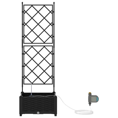 Garden Planter Black 40 x 40 x 126 cm PP