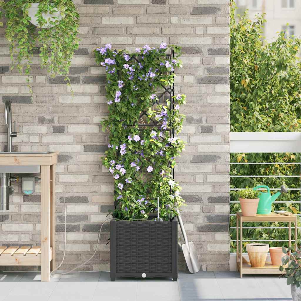 Garden Planter Black 40 x 40 x 142 cm PP