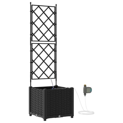 Garden Planter Black 40 x 40 x 142 cm PP