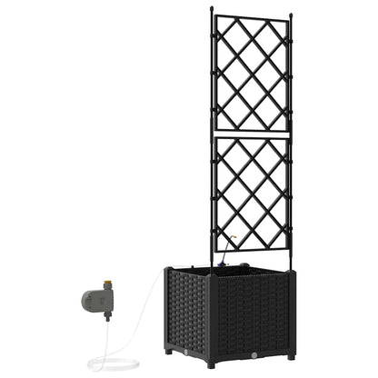Garden Planter Black 40 x 40 x 142 cm PP
