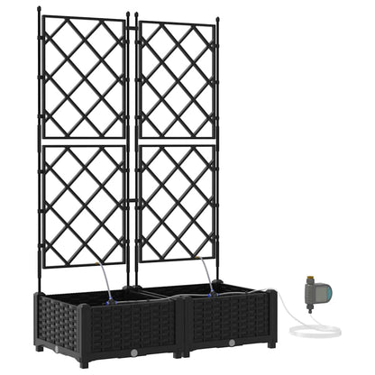 Garden Planter 2 pcs Black 80 x 40 x 126 cm PP