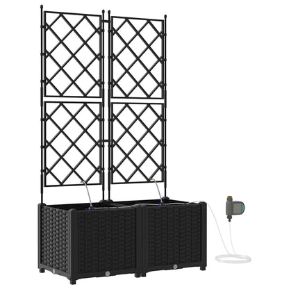 Garden Planter 2 pcs Black 80 x 40 x 142 cm PP