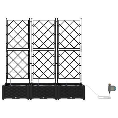 Garden Planter 3 pcs Black 120 x 40 x 126 cm PP