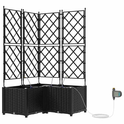 Garden Planter 3 pcs Black 80 x 80 x 142 cm PP