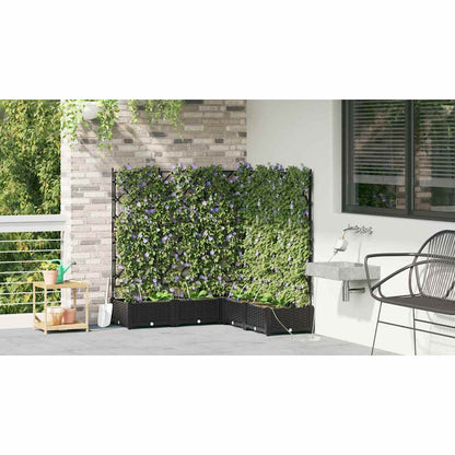Garden Planter 5 pcs Black 120 x 120 x 126 cm PP