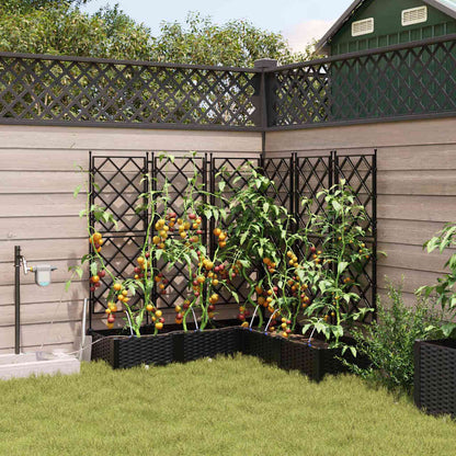 Garden Planter 5 pcs Black 120 x 120 x 126 cm PP
