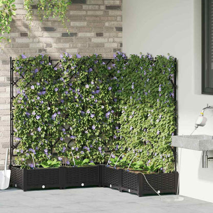Garden Planter 5 pcs Black 120 x 120 x 126 cm PP