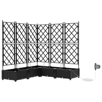 Garden Planter 5 pcs Black 120 x 120 x 126 cm PP