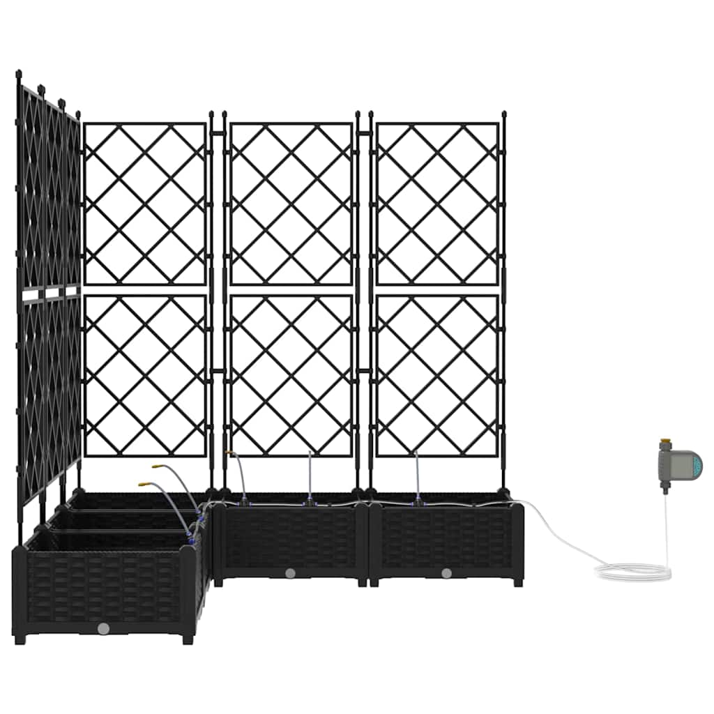 Garden Planter 5 pcs Black 120 x 120 x 126 cm PP