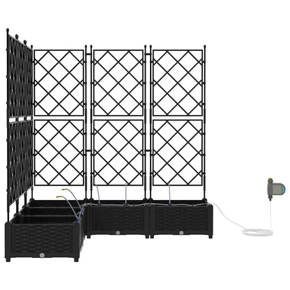 Garden Planter 5 pcs Black 120 x 120 x 126 cm PP