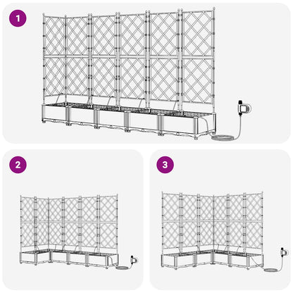 Garden Planter 5 pcs Black 120 x 120 x 126 cm PP