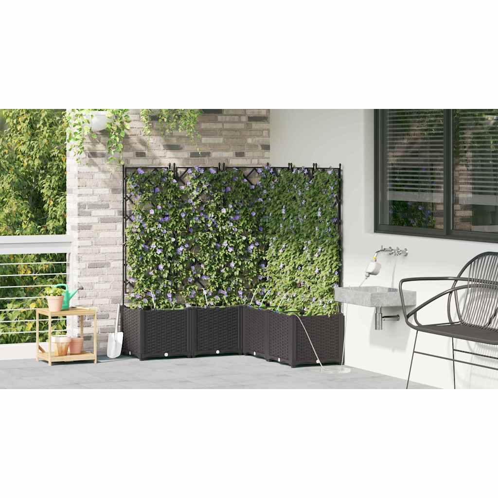 Garden Planter 5 pcs Black 120 x 120 x 142 cm PP