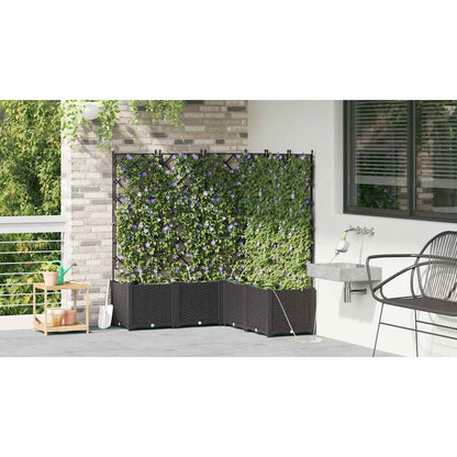 Garden Planter 5 pcs Black 120 x 120 x 142 cm PP