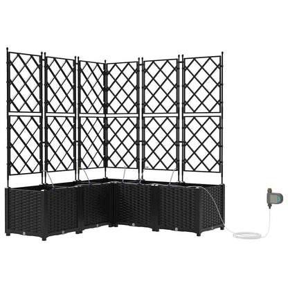 Garden Planter 5 pcs Black 120 x 120 x 142 cm PP