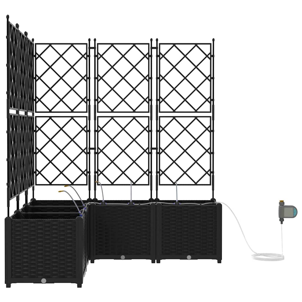 Garden Planter 5 pcs Black 120 x 120 x 142 cm PP