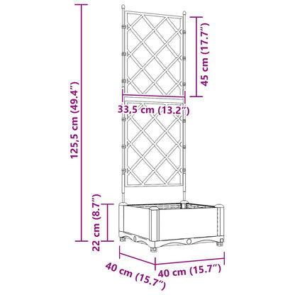 Garden Planter Grey 40 x 40 x 125.5 cm PP