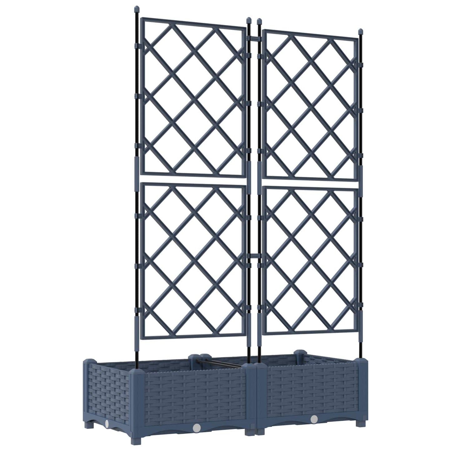 Garden Planter 2 pcs Grey 80 x 40 x 125.5 cm PP