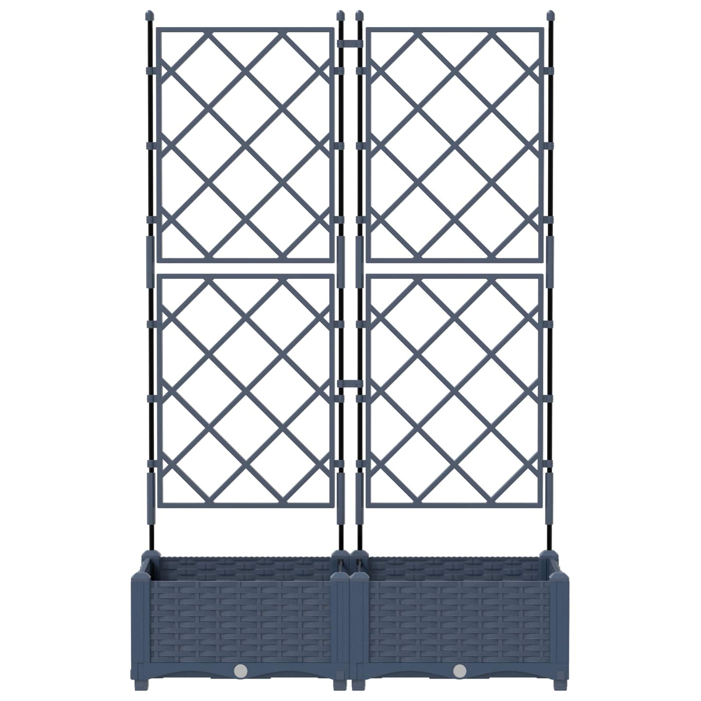 Garden Planter 2 pcs Grey 80 x 40 x 125.5 cm PP