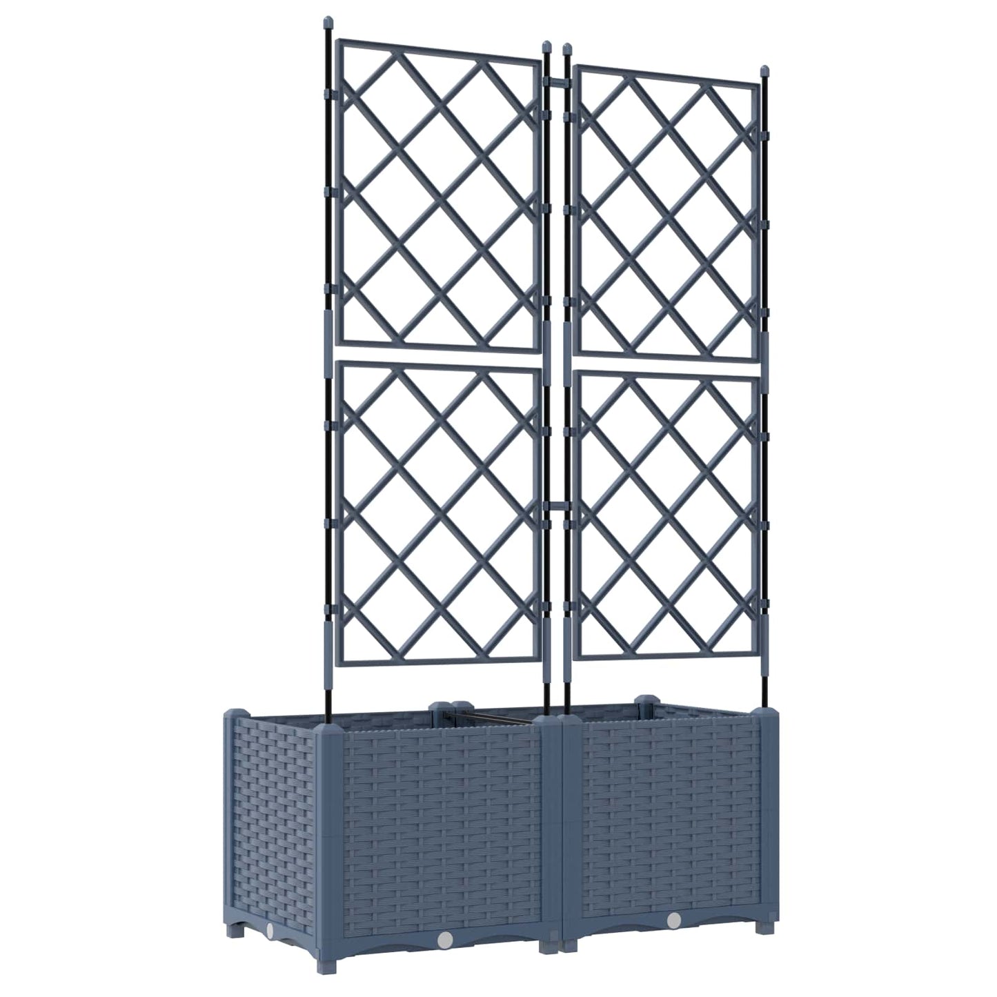 Garden Planter 2 pcs Grey 80 x 40 x 143 cm PP