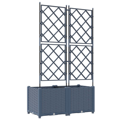 Garden Planter 2 pcs Grey 80 x 40 x 143 cm PP