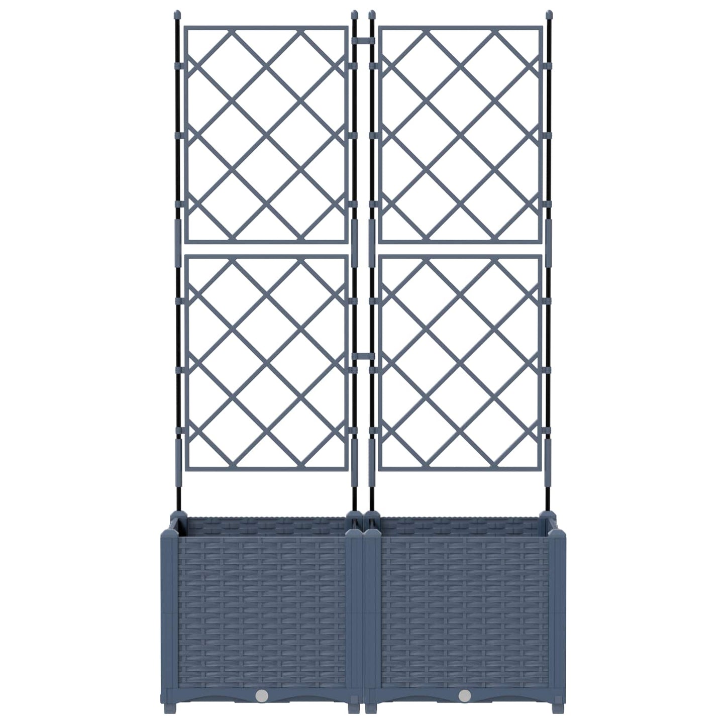 Garden Planter 2 pcs Grey 80 x 40 x 143 cm PP