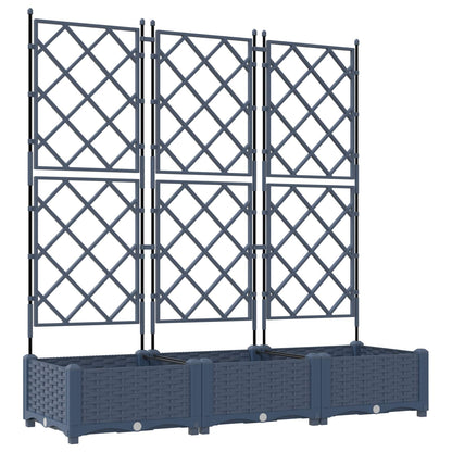 Garden Planter 3 pcs Grey 120 x 40 x 125.5 cm PP