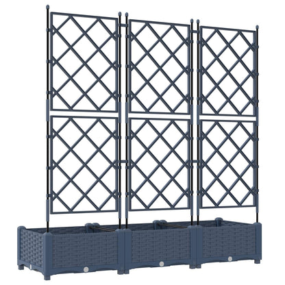 Garden Planter 3 pcs Grey 120 x 40 x 125.5 cm PP