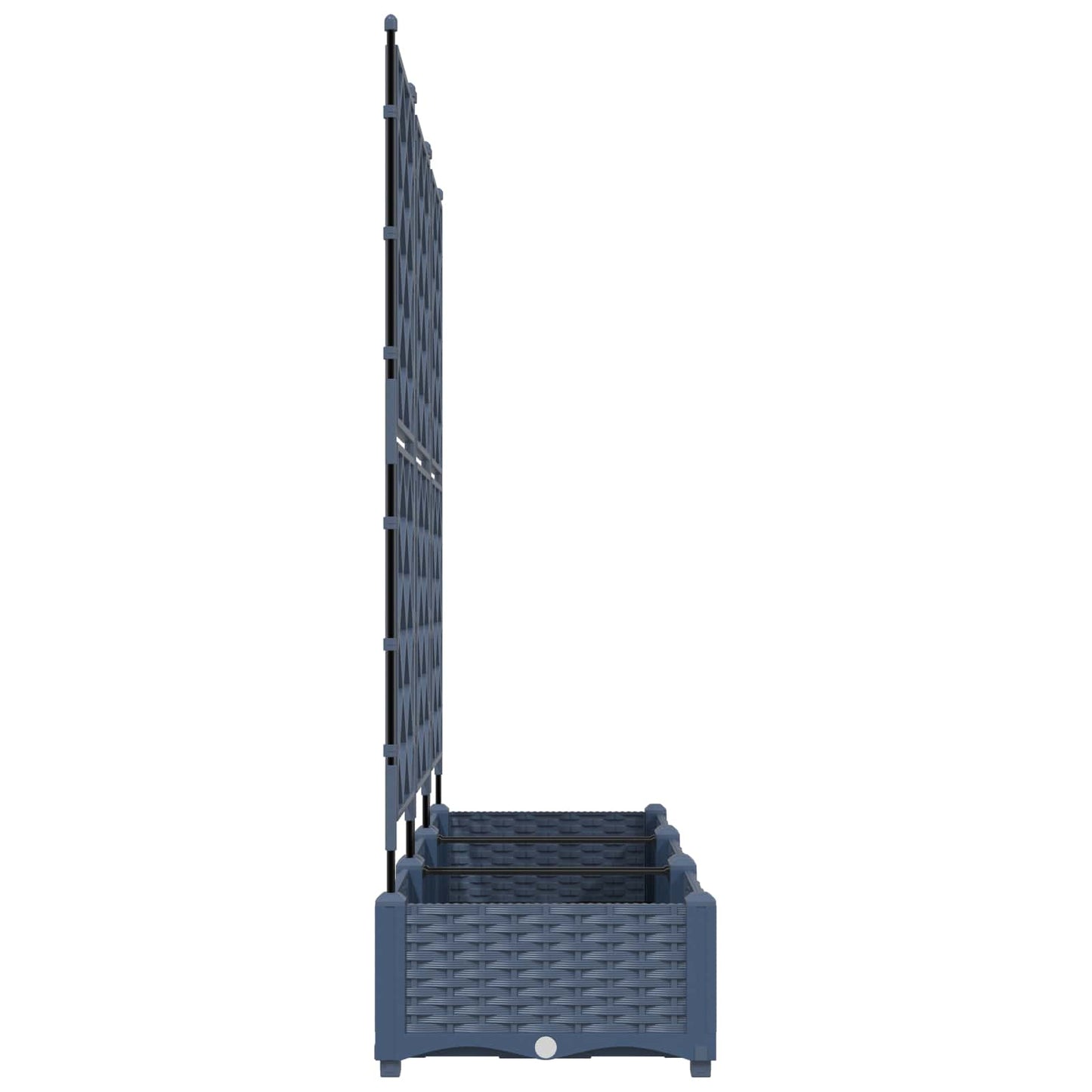 Garden Planter 3 pcs Grey 120 x 40 x 125.5 cm PP