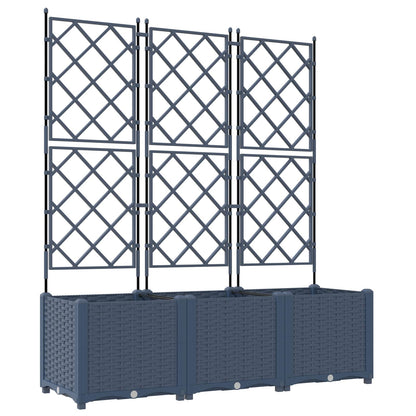 Garden Planter 3 pcs Grey 120 x 40 x 143 cm PP