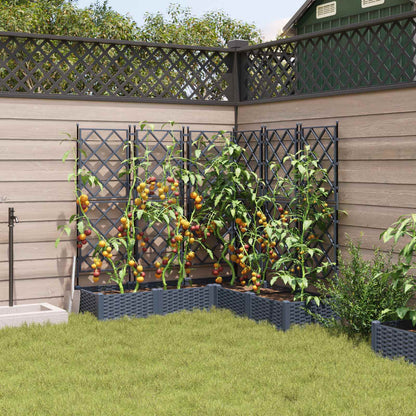 Garden Planter 5 pcs Grey 120 x 120 x 125.5 cm PP