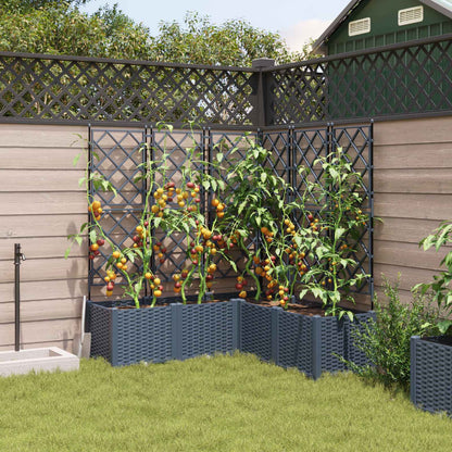 Garden Planter 5 pcs Grey 120 x 120 x 143 cm PP