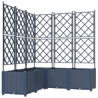 Garden Planter 5 pcs Grey 120 x 120 x 143 cm PP