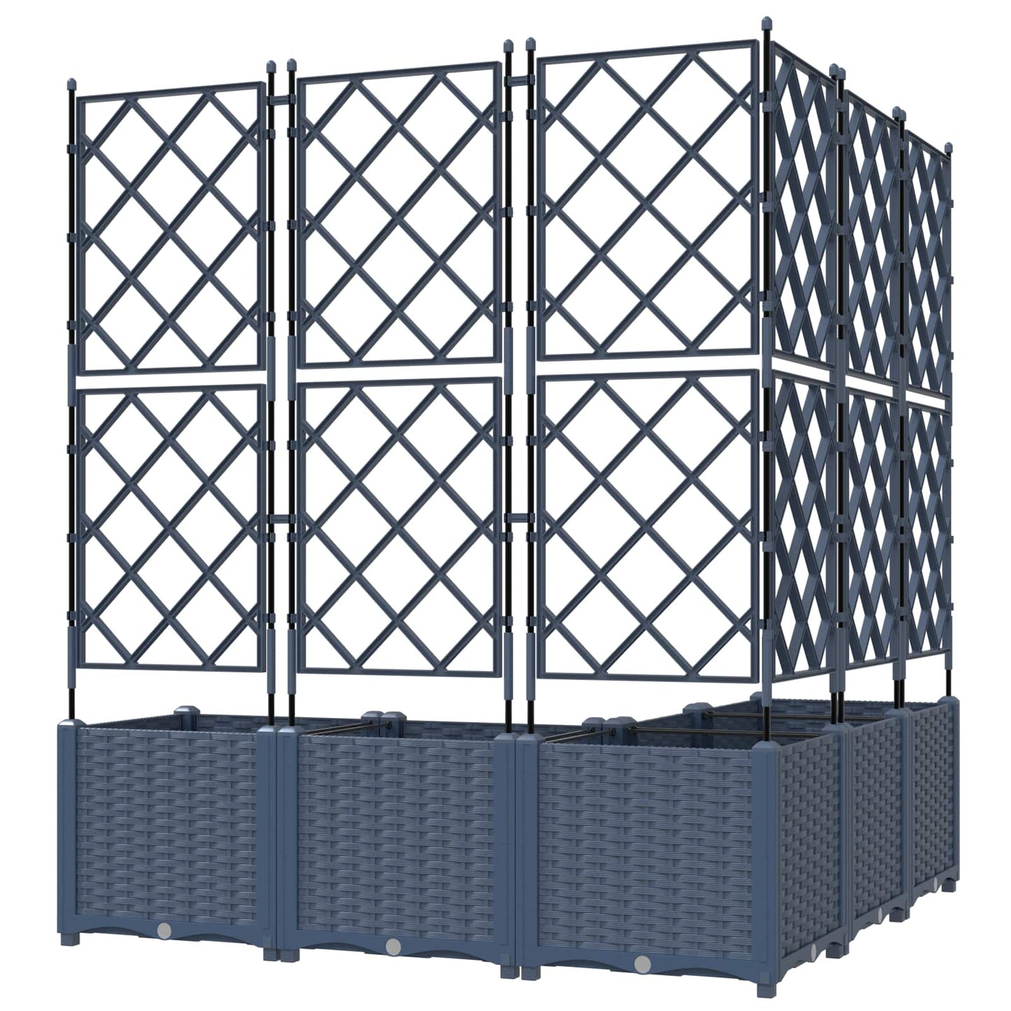 Garden Planter 5 pcs Grey 120 x 120 x 143 cm PP