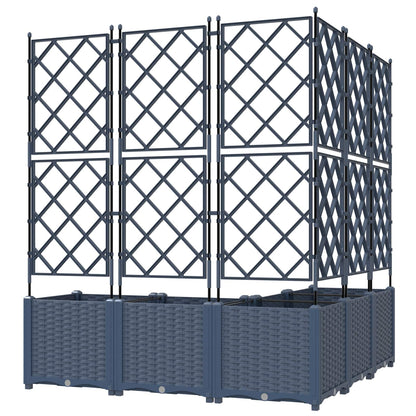 Garden Planter 5 pcs Grey 120 x 120 x 143 cm PP