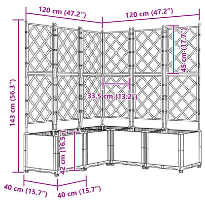 Garden Planter 5 pcs Grey 120 x 120 x 143 cm PP