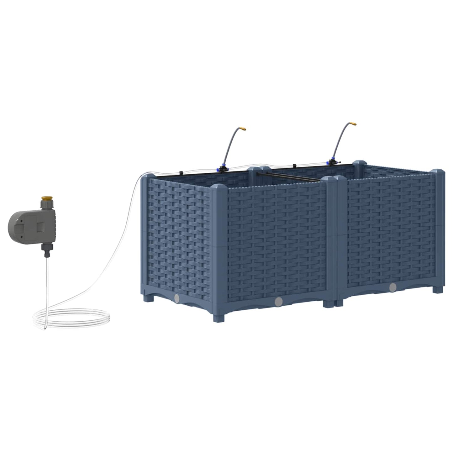Garden Planter 2 pcs Grey 80 x 40 x 37.5 cm PP