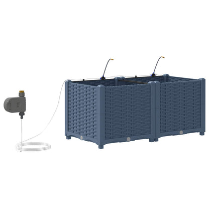 Garden Planter 2 pcs Grey 80 x 40 x 37.5 cm PP