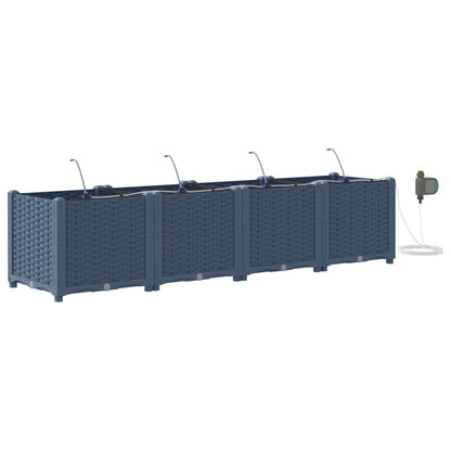 Garden Planter 4 pcs Grey 160 x 40 x 37.5 cm PP
