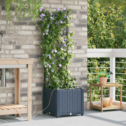 Garden Planter Grey 40 x 40 x 142 cm PP