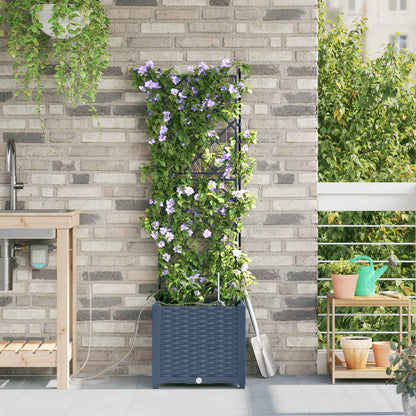 Garden Planter Grey 40 x 40 x 142 cm PP