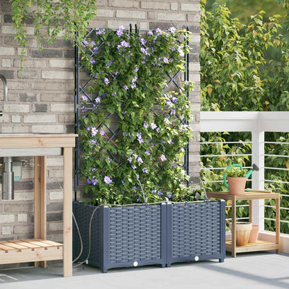 Garden Planter 2 pcs Grey 80 x 40 x 142 cm PP