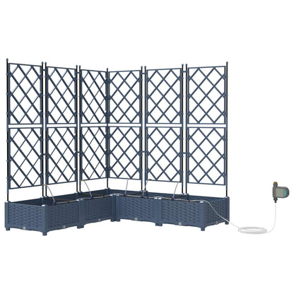 Garden Planter 5 pcs Grey 120 x 120 x 126 cm PP