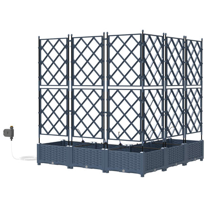 Garden Planter 5 pcs Grey 120 x 120 x 126 cm PP