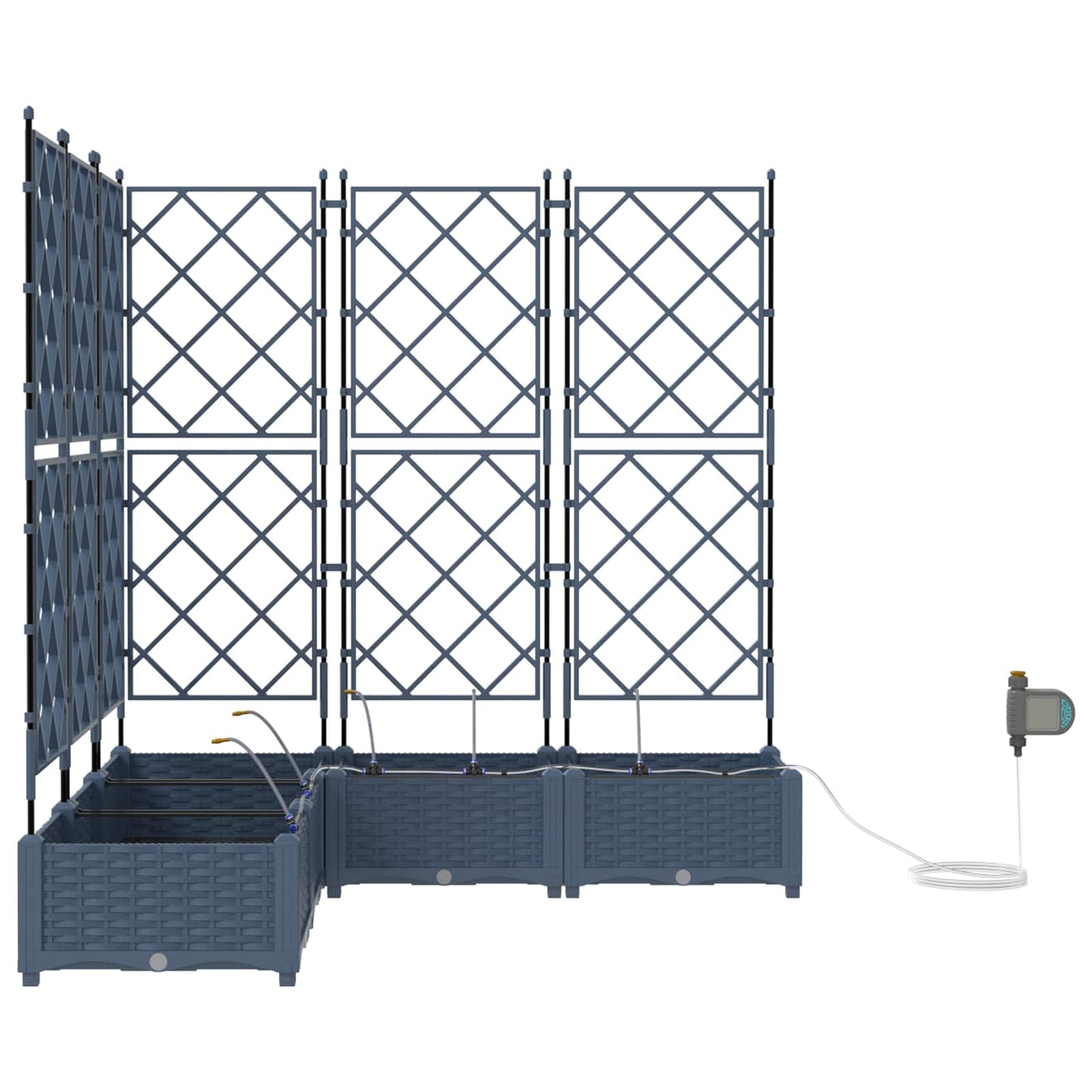 Garden Planter 5 pcs Grey 120 x 120 x 126 cm PP