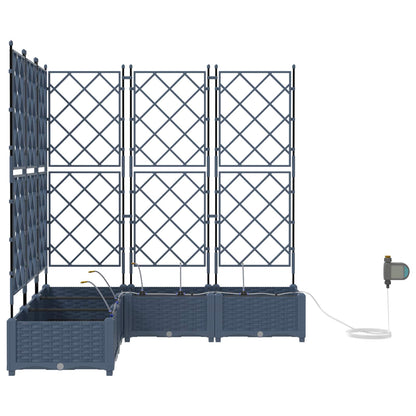 Garden Planter 5 pcs Grey 120 x 120 x 126 cm PP