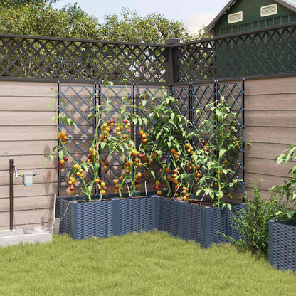 Garden Planter 5 pcs Grey 120 x 120 x 142 cm PP