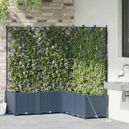 Garden Planter 5 pcs Grey 120 x 120 x 142 cm PP