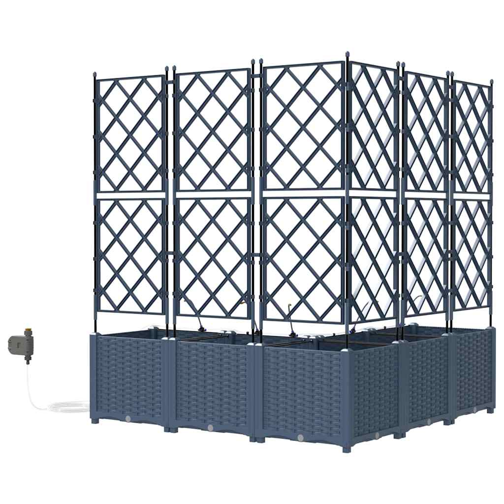 Garden Planter 5 pcs Grey 120 x 120 x 142 cm PP